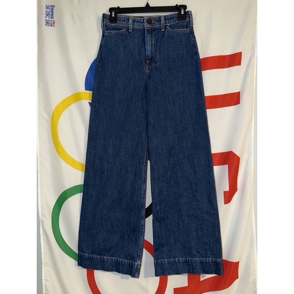 Goop G Label Wide Leg Jeans Womens 26 Dark Wash Denim High Rise